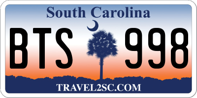 SC license plate BTS998