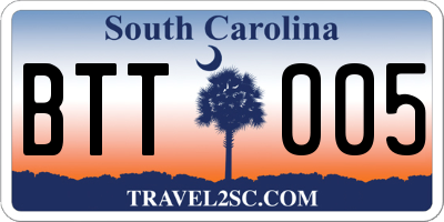 SC license plate BTT005