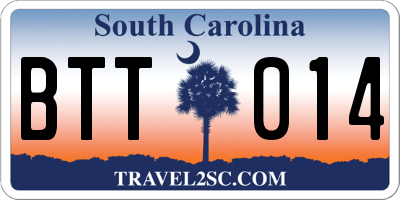 SC license plate BTT014