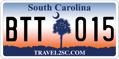 SC license plate BTT015