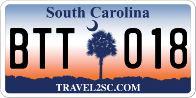 SC license plate BTT018
