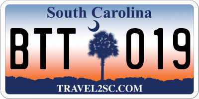 SC license plate BTT019
