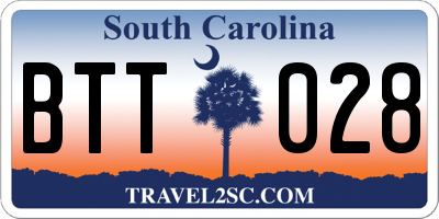 SC license plate BTT028
