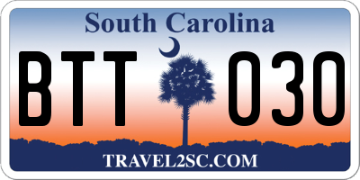SC license plate BTT030