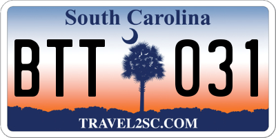 SC license plate BTT031
