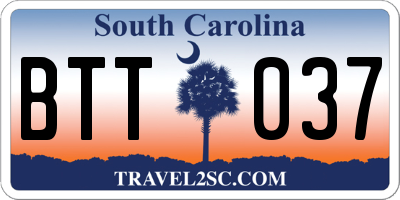 SC license plate BTT037