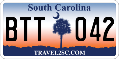 SC license plate BTT042