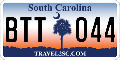 SC license plate BTT044