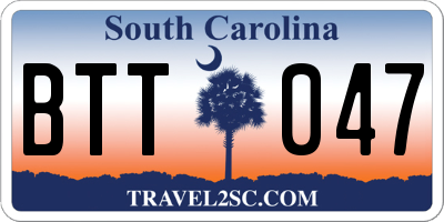 SC license plate BTT047