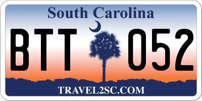 SC license plate BTT052
