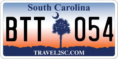 SC license plate BTT054