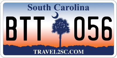 SC license plate BTT056