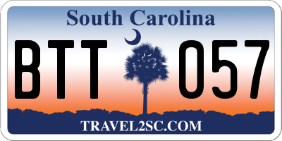 SC license plate BTT057
