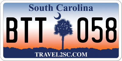 SC license plate BTT058
