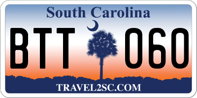 SC license plate BTT060