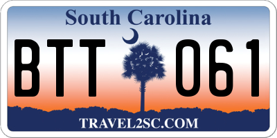 SC license plate BTT061