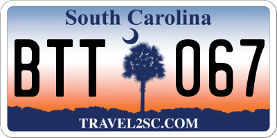 SC license plate BTT067
