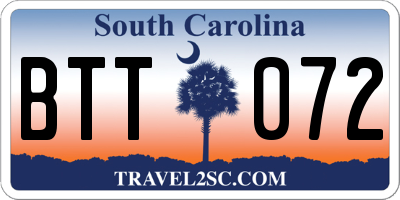 SC license plate BTT072