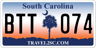 SC license plate BTT074