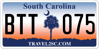 SC license plate BTT075