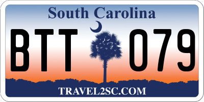 SC license plate BTT079
