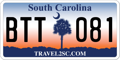 SC license plate BTT081