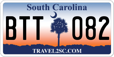 SC license plate BTT082