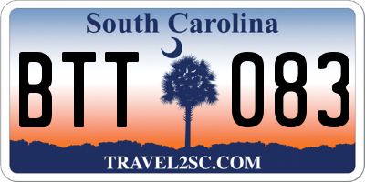 SC license plate BTT083