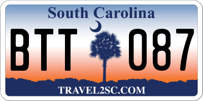 SC license plate BTT087