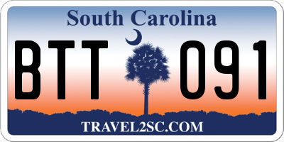 SC license plate BTT091