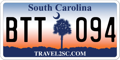 SC license plate BTT094