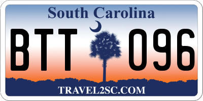 SC license plate BTT096