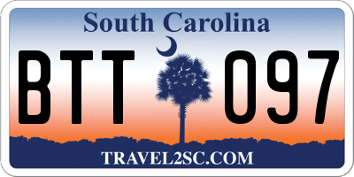 SC license plate BTT097