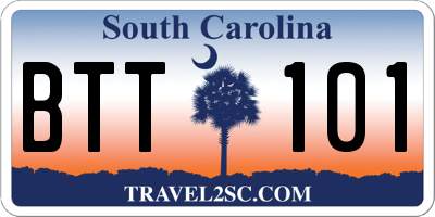 SC license plate BTT101