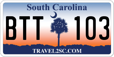 SC license plate BTT103