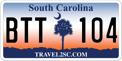 SC license plate BTT104