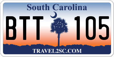 SC license plate BTT105