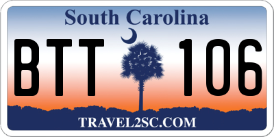 SC license plate BTT106