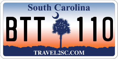 SC license plate BTT110