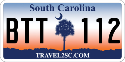 SC license plate BTT112