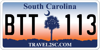 SC license plate BTT113