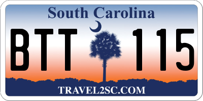SC license plate BTT115