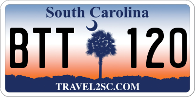 SC license plate BTT120
