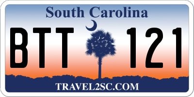 SC license plate BTT121