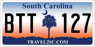 SC license plate BTT127