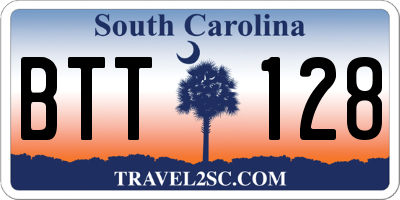 SC license plate BTT128