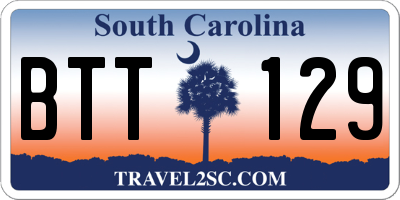 SC license plate BTT129