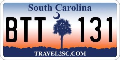 SC license plate BTT131