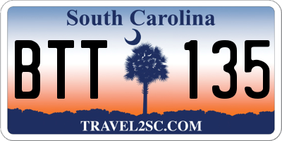 SC license plate BTT135