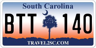 SC license plate BTT140
